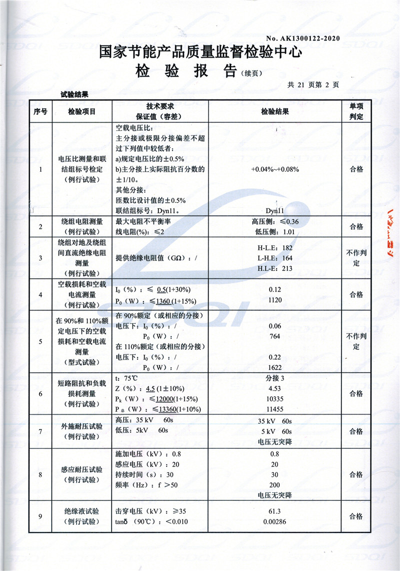 高低压试验报告-S11-1250怀远怀远怀远油浸式变压器-2.jpg